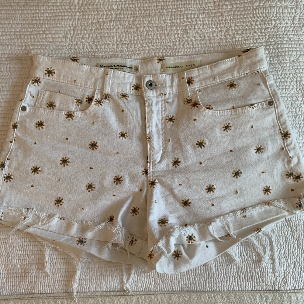 Anthropologie white denim shorts